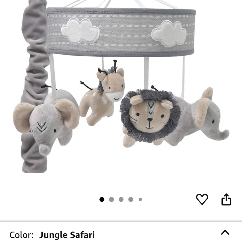 Lambs & Ivy Jungle Safari Musical Baby Crib Mobile
